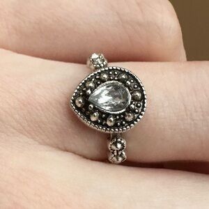 Cubic Zirconia Teardrop Ring